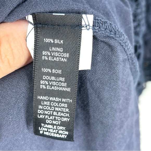 Le Marais Paris 100% Silk Blue Blouse Size M - Picture 9 of 9